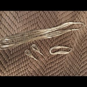 Sterling Liquid Silver Necklace, Ear & Bracelet